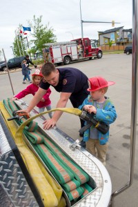 fireman with kids